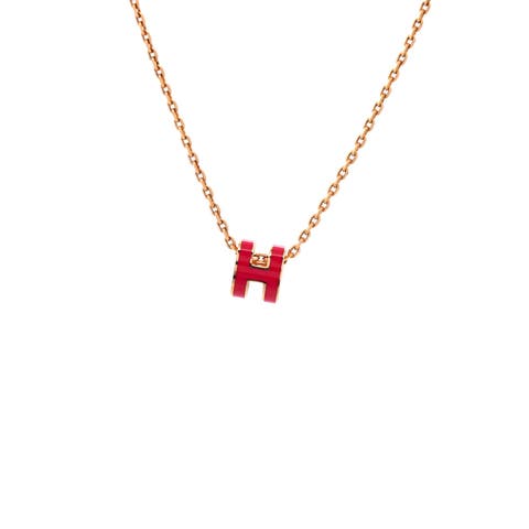 Pop H Pendant Chain Necklace Metal and Enamel Mini