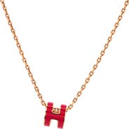 Pre-Owned Hermes Pop H Pendant Chain Necklace Metal and Enamel Mini