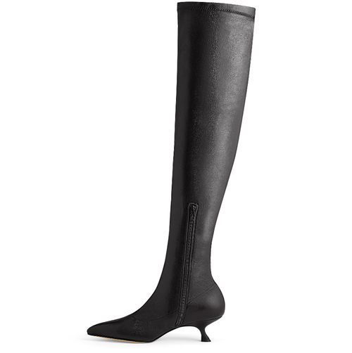 Neil J. Rodgers Seta Over The Knee Stretch Boot In Black Nappa