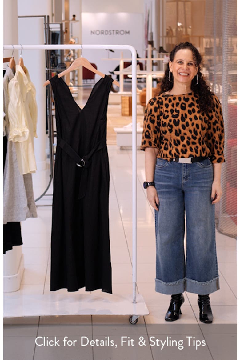Belted V-Neck Midi Dress video