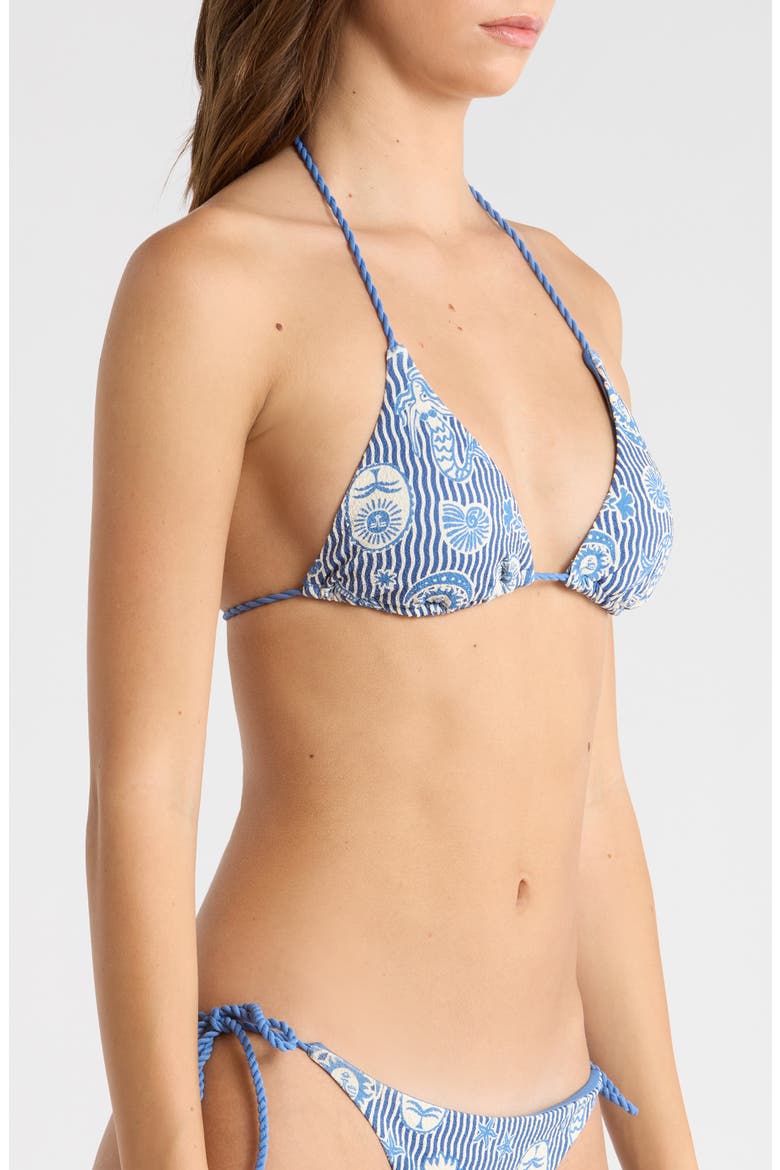 Catalina Waves Triangle Bikini Top, Alternate, color, VINTAGE BLUE