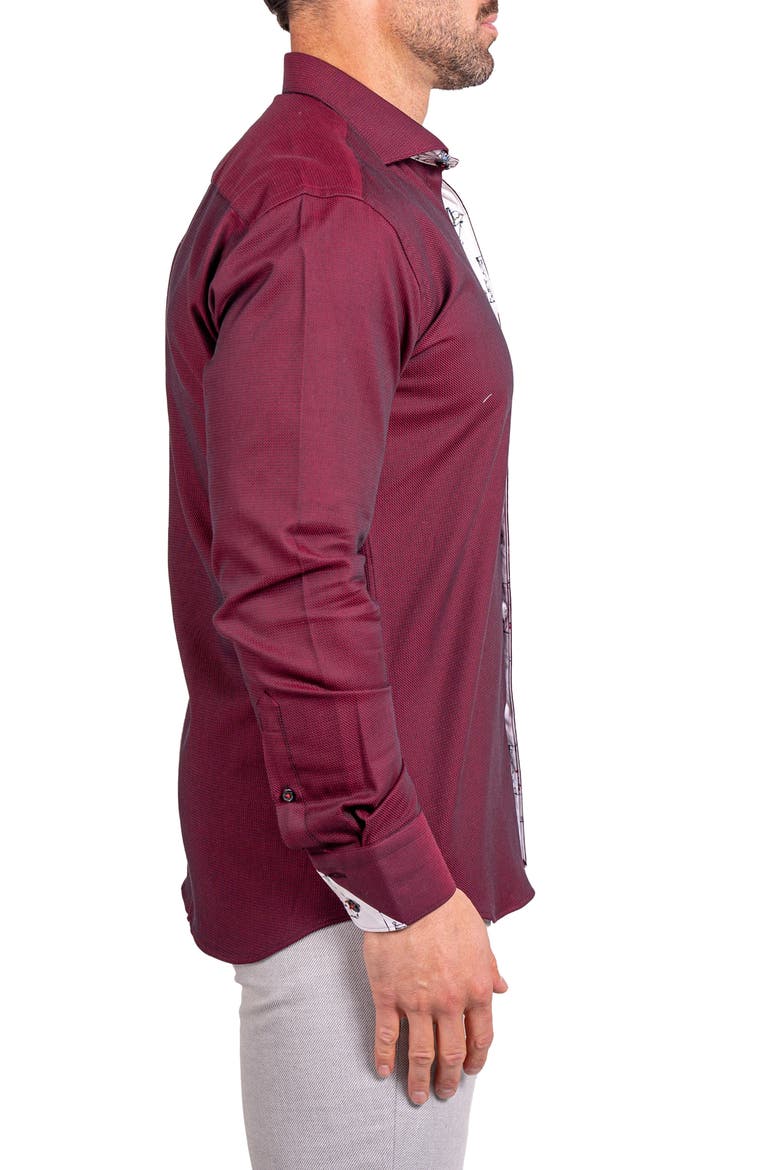 Einstein Ascension Contemporary Fit Button-Up Shirt, Alternate, color, BURGUNDY