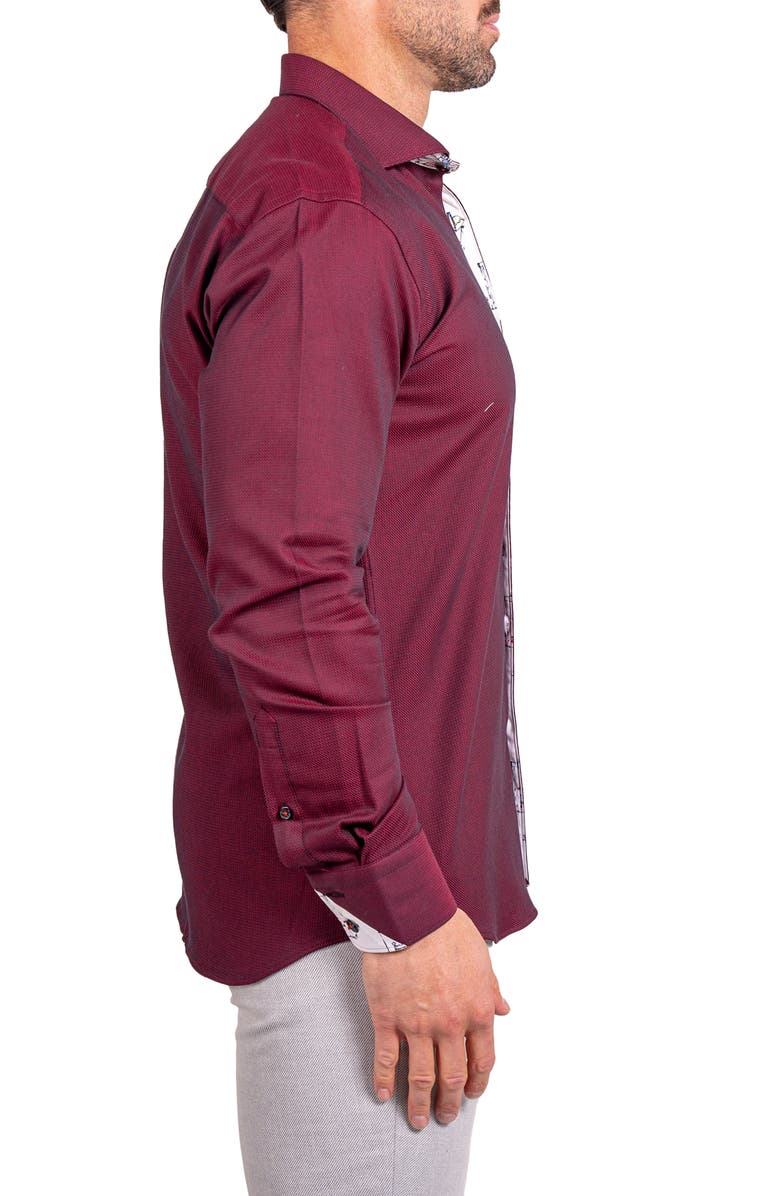 Maceoo Einstein Ascension Contemporary Fit Button-Up Shirt, Alternate, color, Burgundy