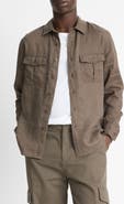 Vince Relaxed Fit Linen Utility Shirt