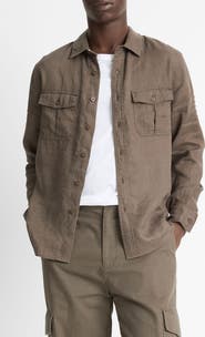 Vince Relaxed Fit Linen Utility Shirt