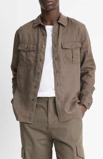 Relaxed Fit Linen Utility Shirt