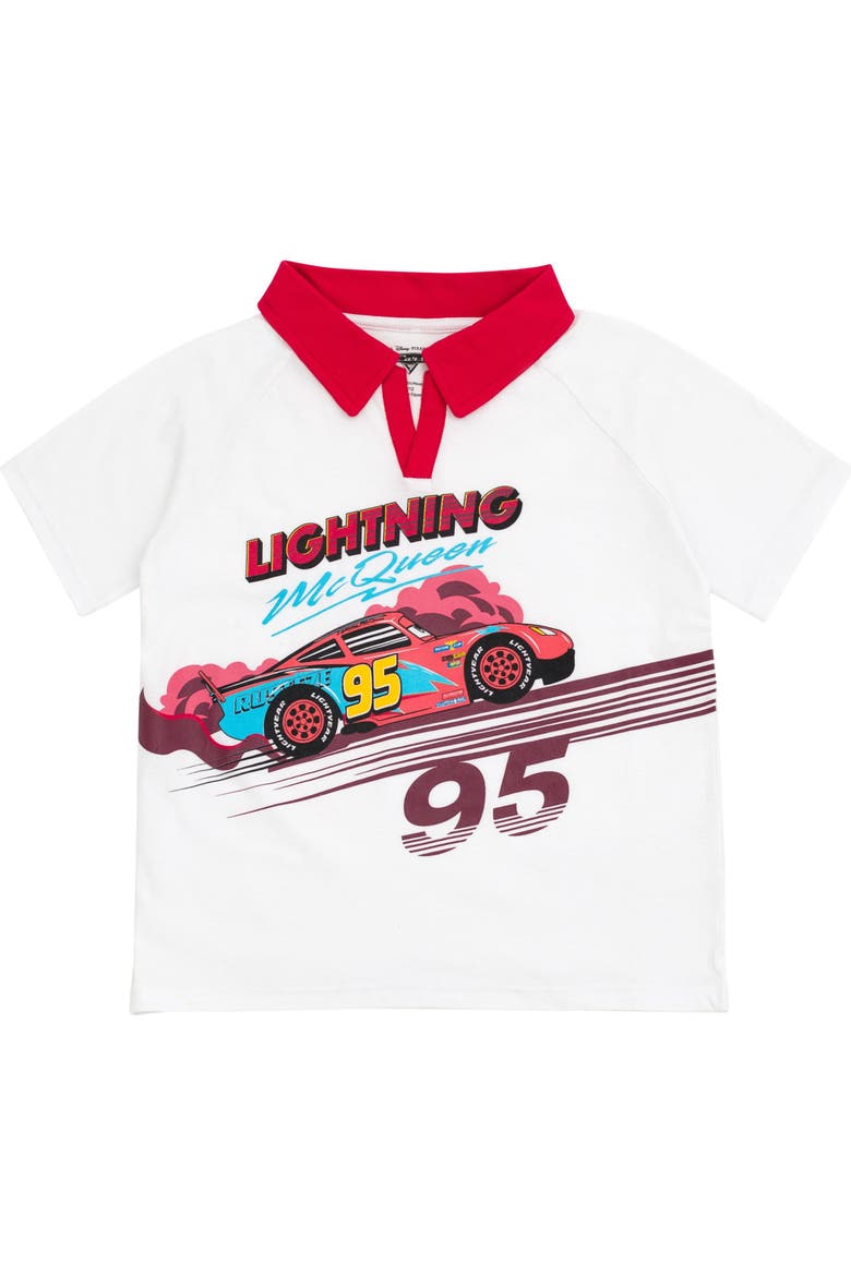 Cars Lightning McQueen 2-Piece Polo and Pants Set, Alternate, color, White Black McQueen