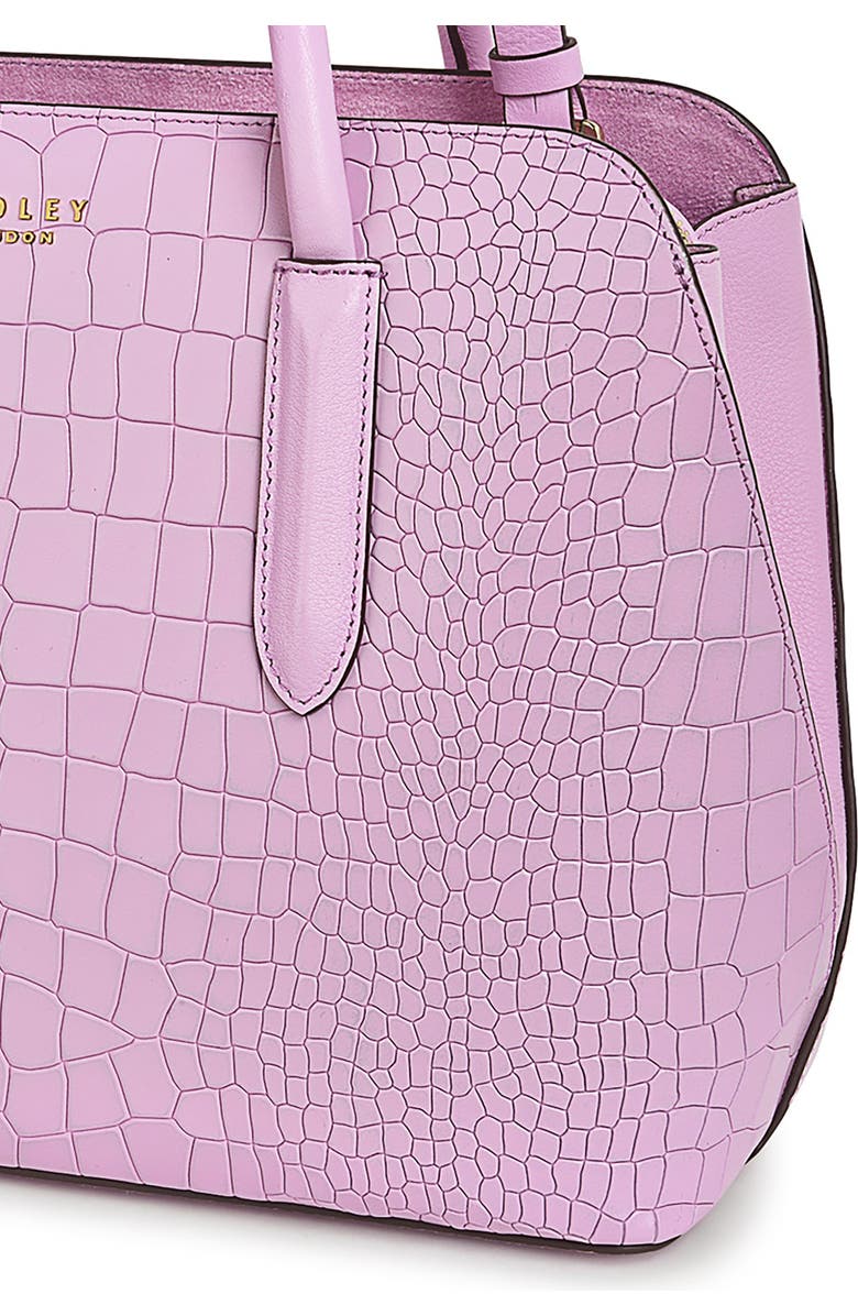 Radley Liverpool Street 2.0 Medium Croc Embossed Crossbody Bag, Alternate, color, Sugar Pink