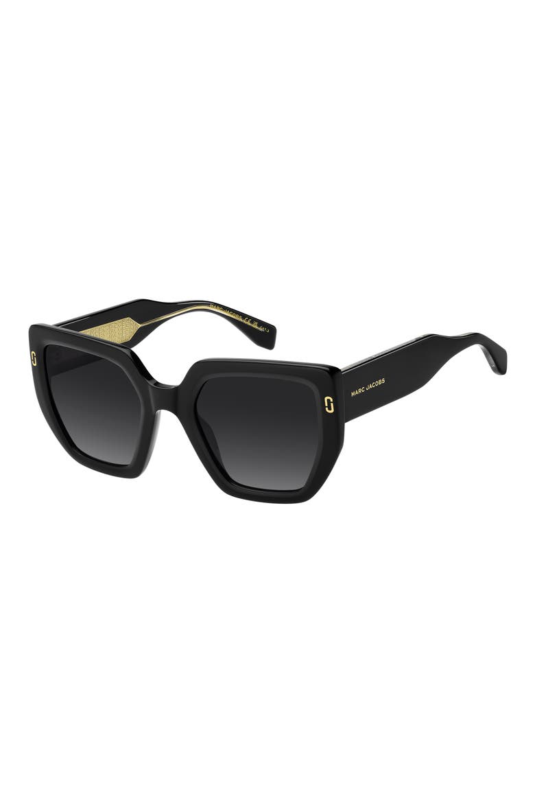 52mm Gradient Square Sunglasses, Alternate, color, BLACK/ DARK GREY