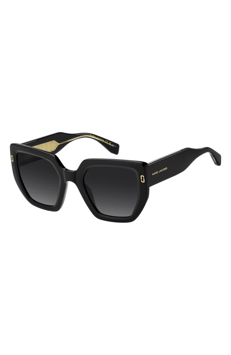 Marc Jacobs 52mm Gradient Square Sunglasses, Alternate, color, Black/ Dark Grey