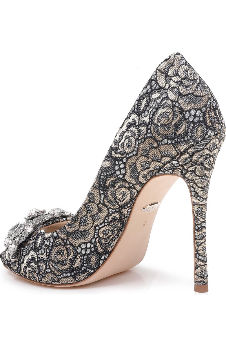 Badgley Mischka Collection Badgley Mischka Crystal Embellished Lace Pump, Alternate, color,
