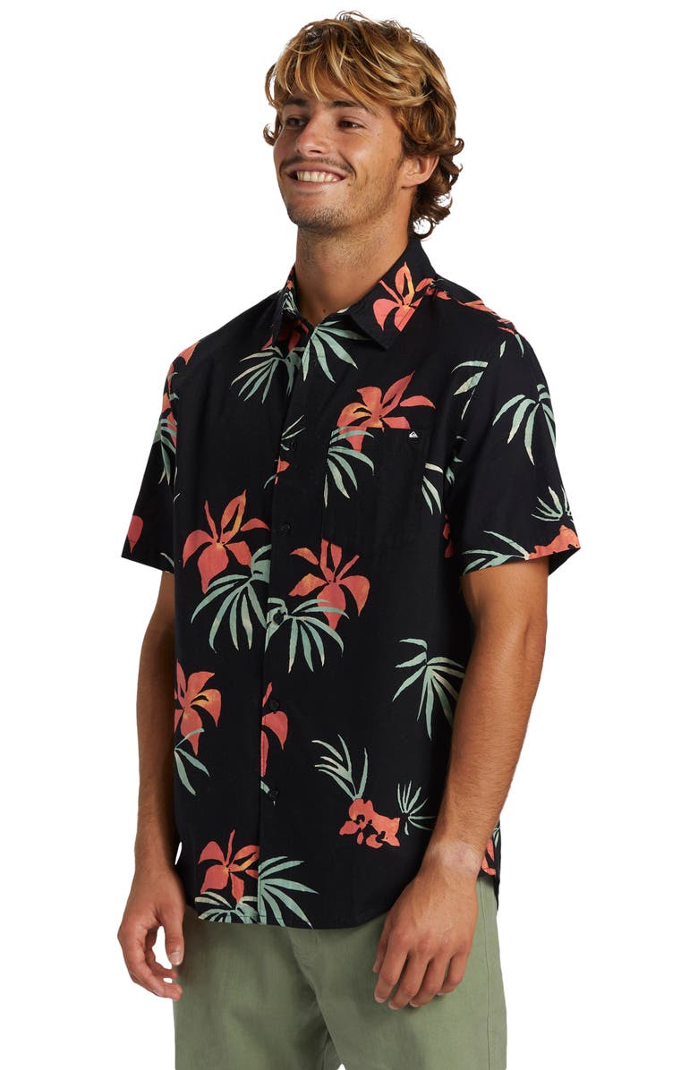Quiksilver Apero Floral Short Sleeve Button-Up Shirt, Alternate, color, 