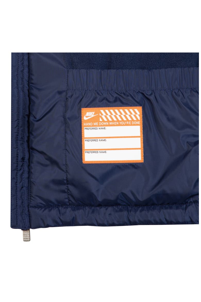 Kids' Swoosh Quilted Hooded Puffer Jacket, Alternate, color, MIDNIGHT NAVY