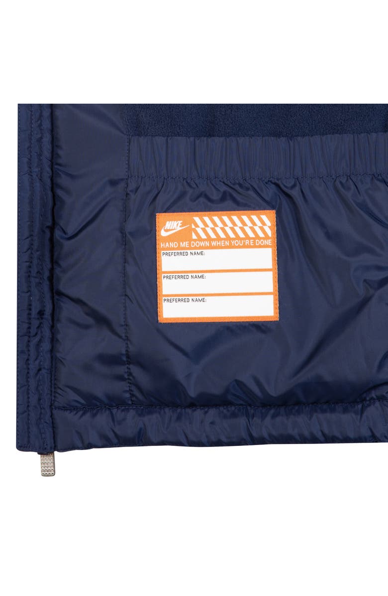 Nike Kids' Swoosh Quilted Hooded Puffer Jacket, Alternate, color, Midnight Navy