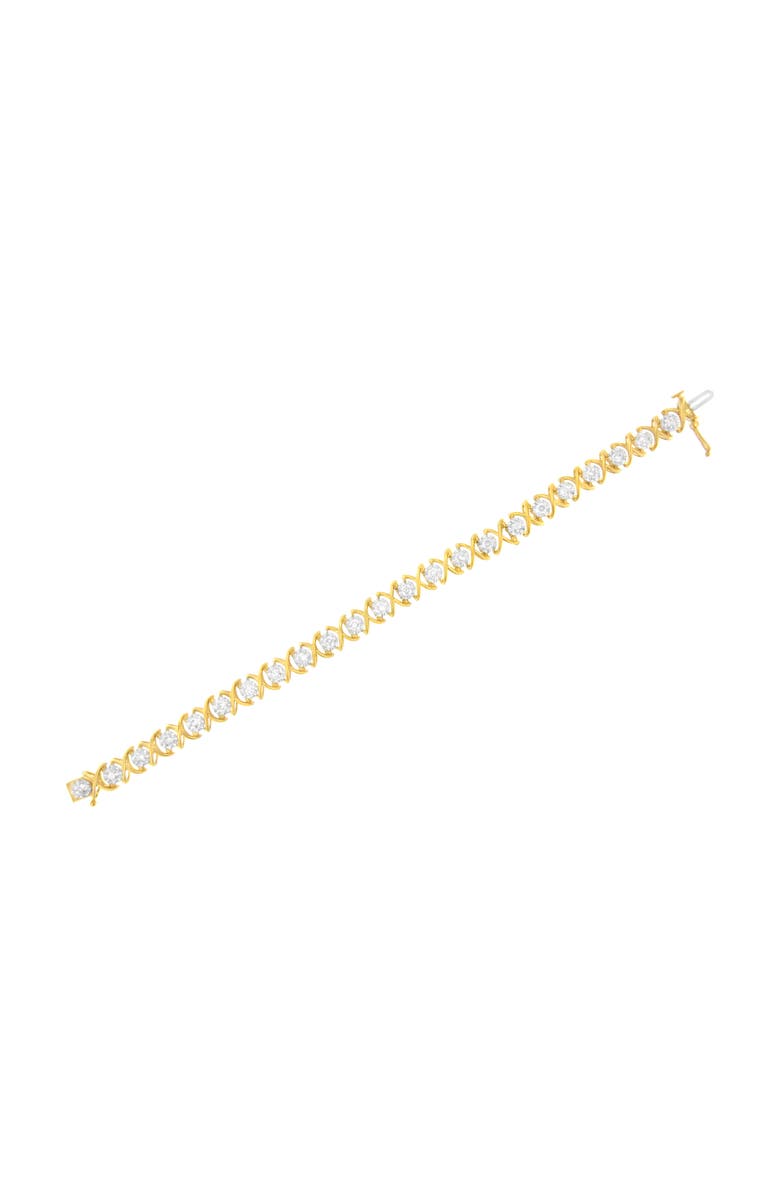 Haus of Brilliance 10K Yellow Gold Plated Silver 2 cttw Diamond "X O X O" Bracelet, Alternate, color, Yellow