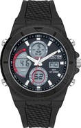Kenneth Cole Reaction Men's Black Dial Ana-Digit Movement Silicone Watch, 46mm