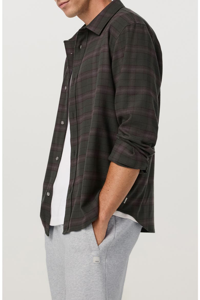 Long Sleeve Midweight Flannel Shirt, Alternate, color, HUNTER GREEN
