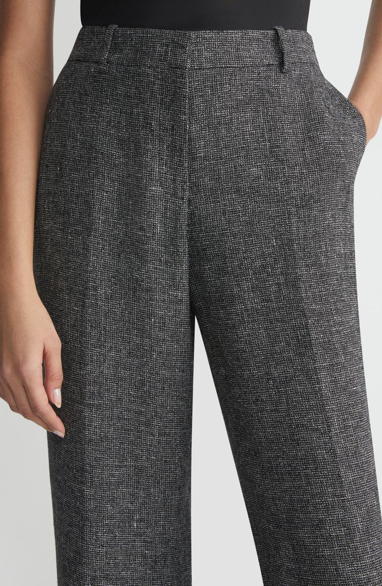 Lafayette 148 New York Gates Basketweave Straight Leg Marled Linen Trousers, Alternate, color, 