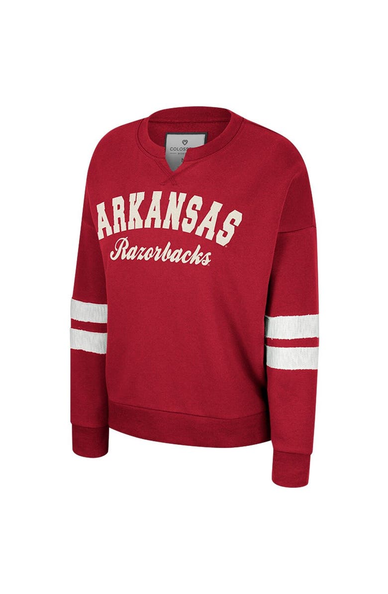 COLOSSEUM Women's Colosseum Cardinal Arkansas Razorbacks Perfect Date Notch Neck Pullover Sweatshirt, Alternate, color, 