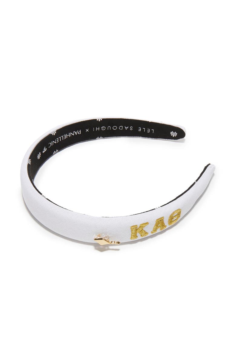 Lele Sadoughi Kappa Alpha Theta Charlotte Headband, Main, color, Ivory 100