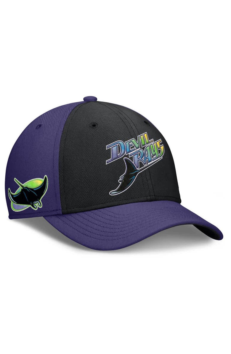 Nike Men's Nike Purple/Black Tampa Bay Rays Rise Swoosh Performance Flex Hat, Alternate, color, 