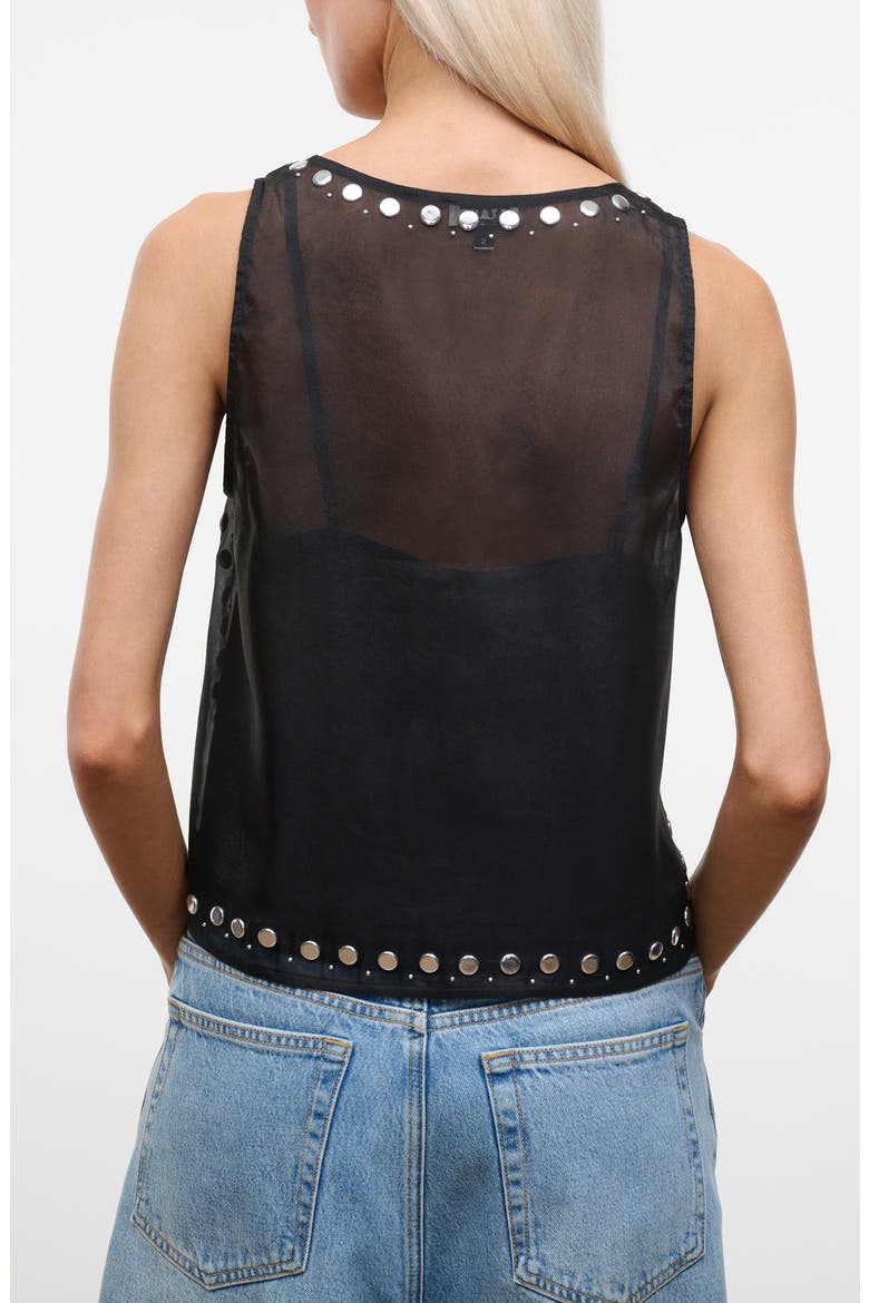 Cara Sheer Studded Sleeveless Top, Alternate, color, BLACK STUDS