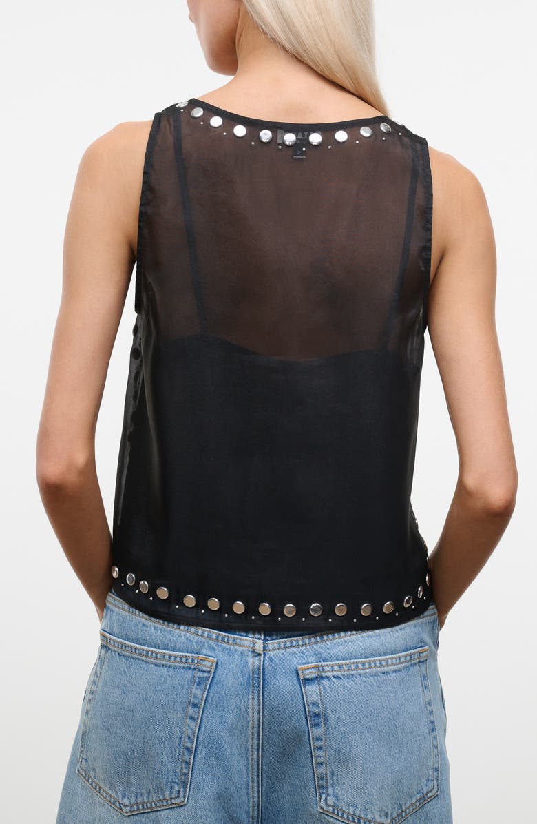 STAUD Cara Sheer Studded Sleeveless Top, Alternate, color, Black Studs