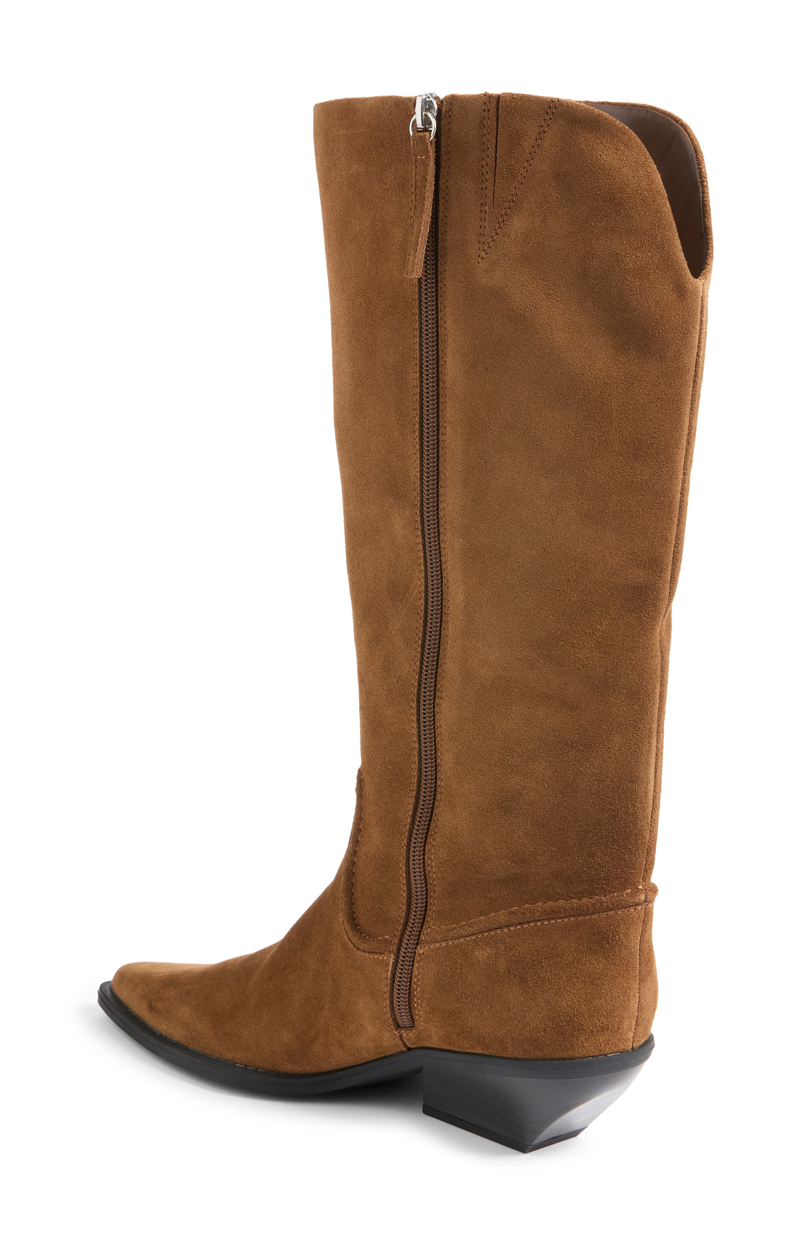 Savannah Knee High Western Boot, Alternate, color, BROWN DARK