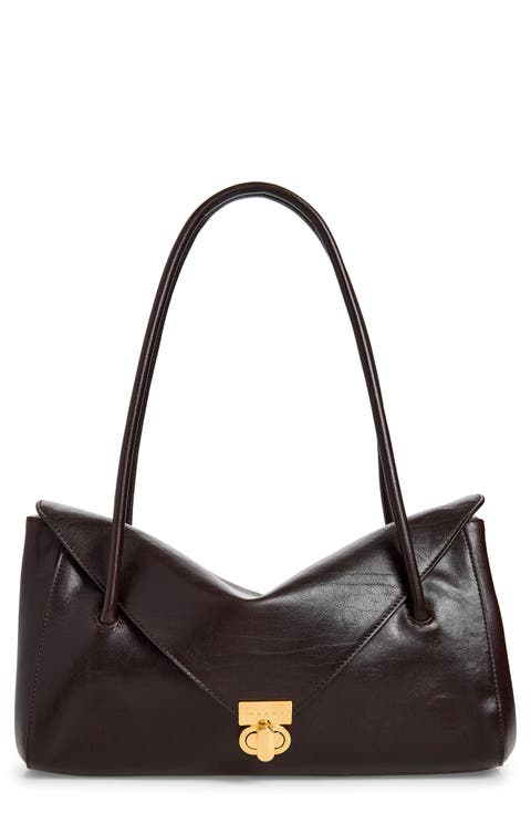 Leather East/West Shoulder Bag