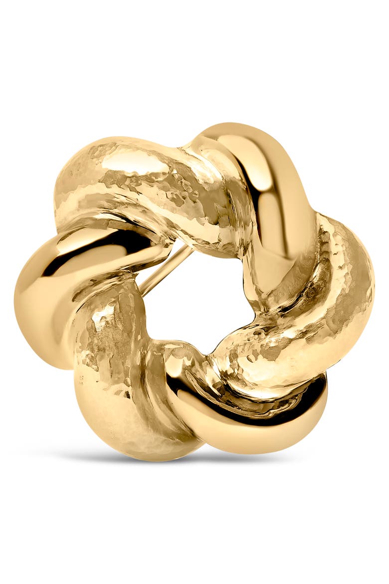 18K Yellow Gold Sculpted Knot Brooch, Main, color, Yellow