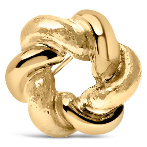 18K Yellow Gold Sculpted Knot Brooch