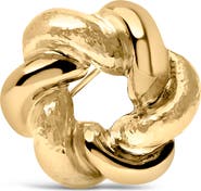 Haus of Brilliance 18K Yellow Gold Sculpted Knot Brooch