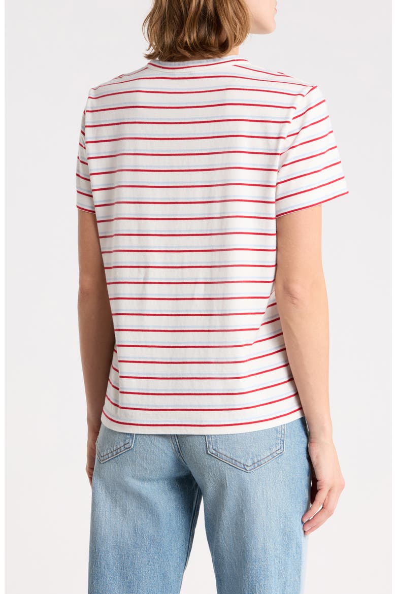 Perfect Stripe Cotton Crewneck T-Shirt, Alternate, color, PILLARD STRIPE CHERRY RED