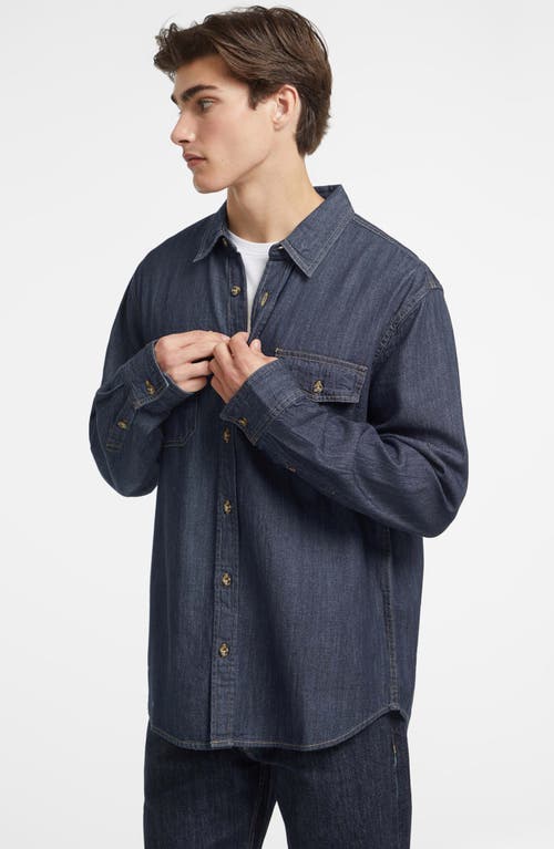 Guess Jeans Regular Fit Denim Button-up Shirt In Blue