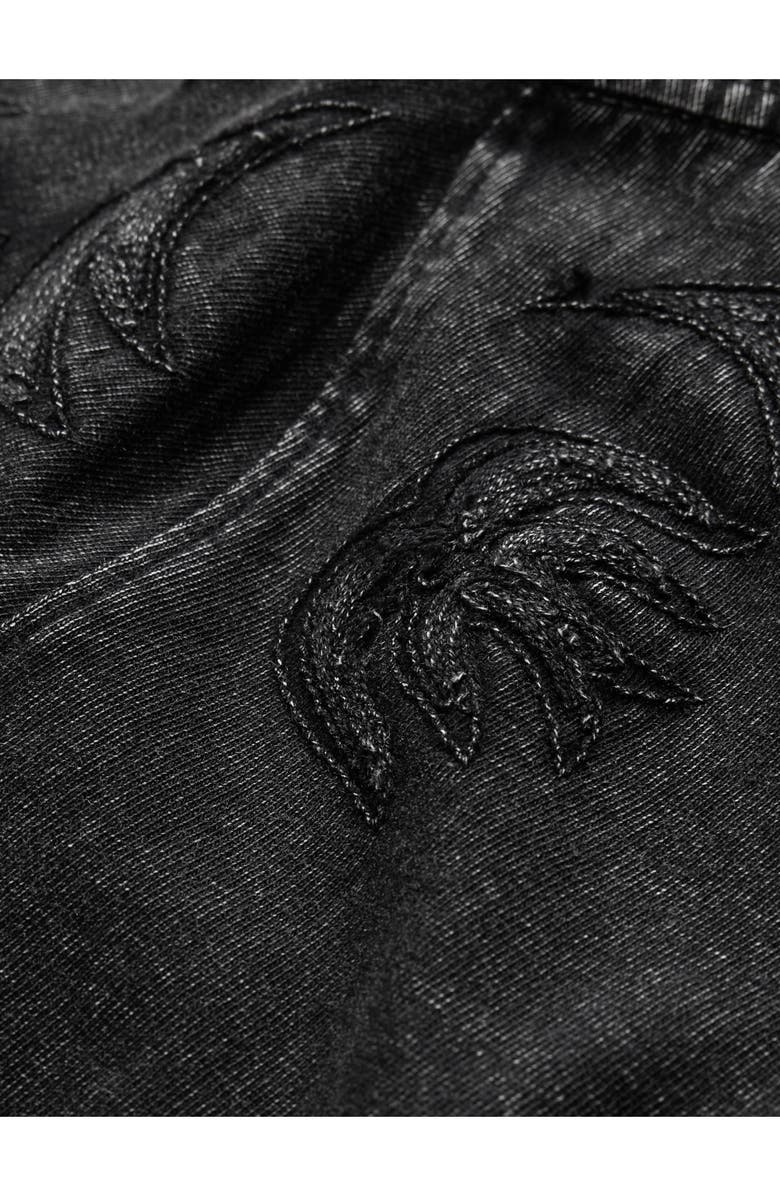 John Varvatos Floral Embroidered Organic Cotton T-Shirt, Alternate, color, Black