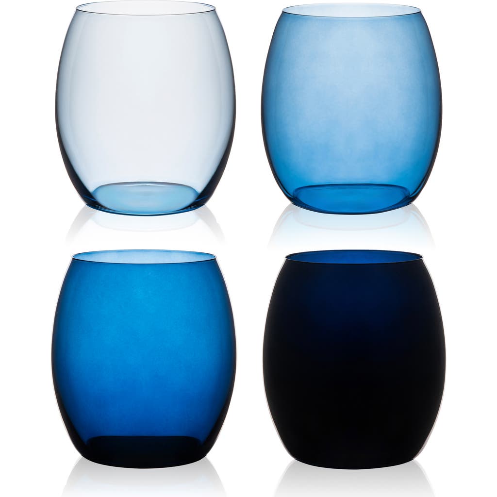 Caskata Les Nuages Blue Tumblers Set Of 4 In Blue