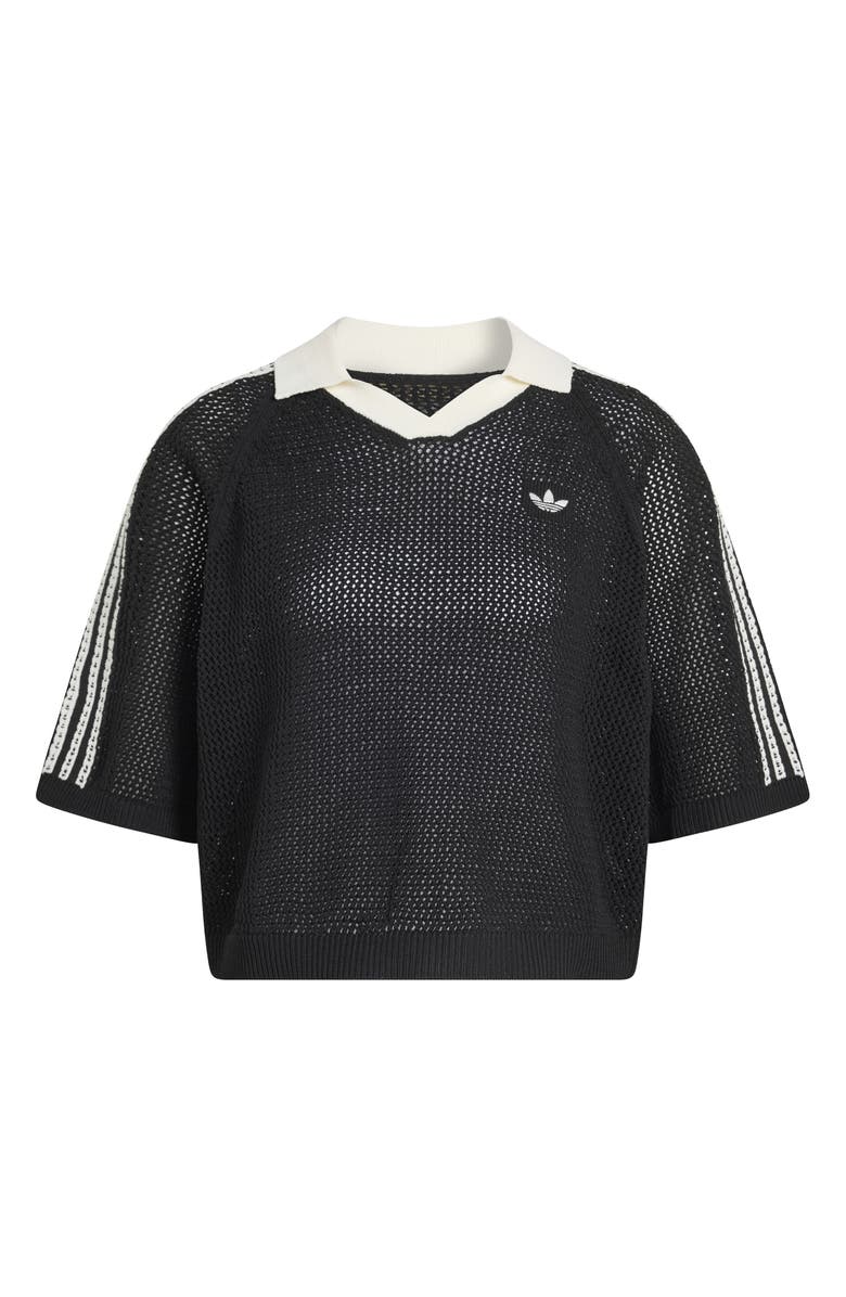 adidas Originals Open Stitch Polo, Alternate, color, Black