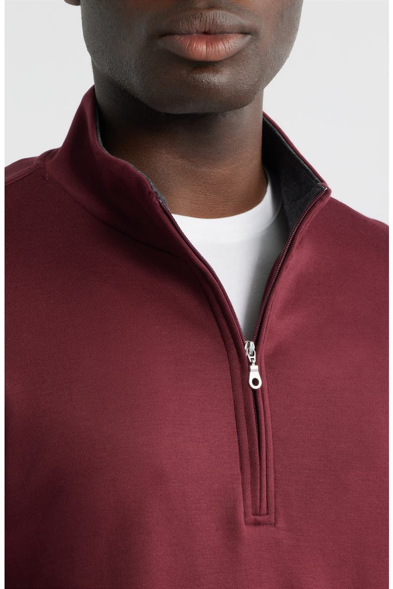 Pima Cotton Interlock Quarter Zip Pullover, Alternate, color, BURGUNDY