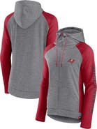 FANATICS Women's Fanatics Branded Heather Gray/College Red Tampa Bay Buccaneers Blind Side Lightweight Full-Zip Hoodie