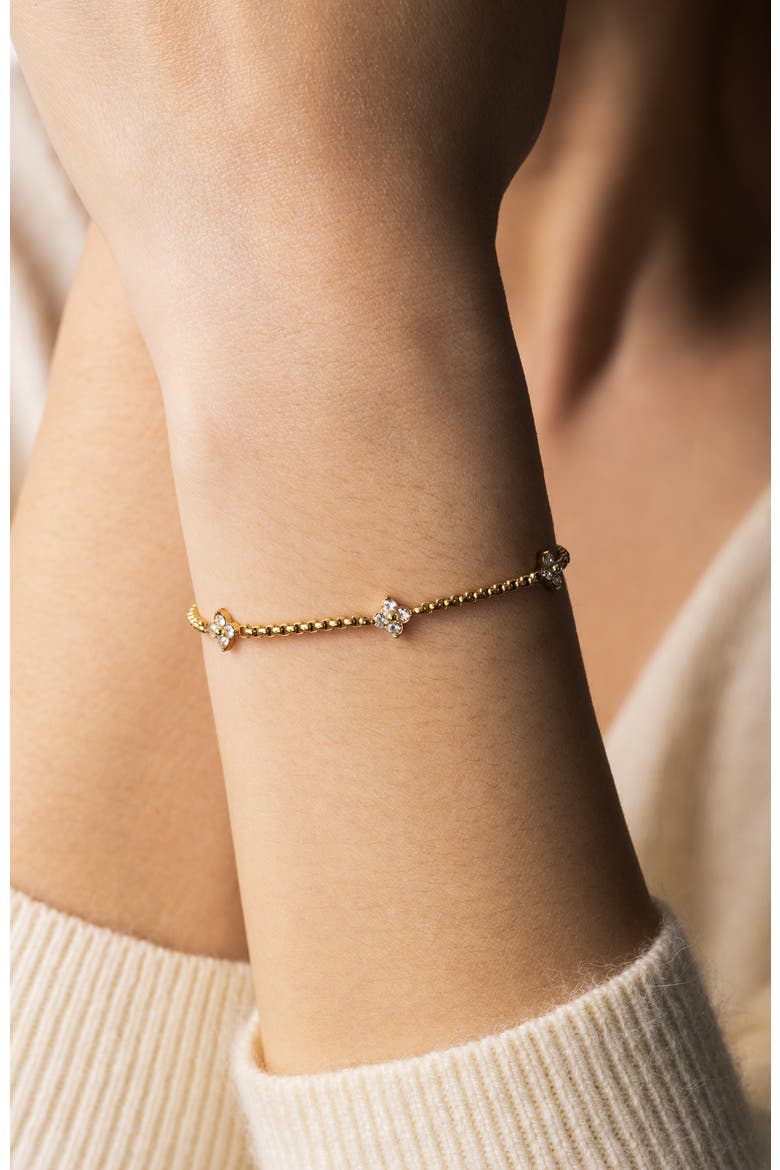 Radiant Clover Bracelet, Alternate, color, Gold