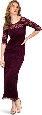 Alie Street London Lila 3/4 Sleeve Lace Maxi Gown