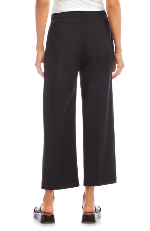 Karen Kane Petite Cropped Wide Leg Pants In Black