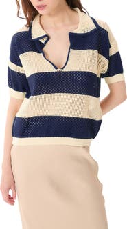 DELUC Chios Open Stitch Polo Top