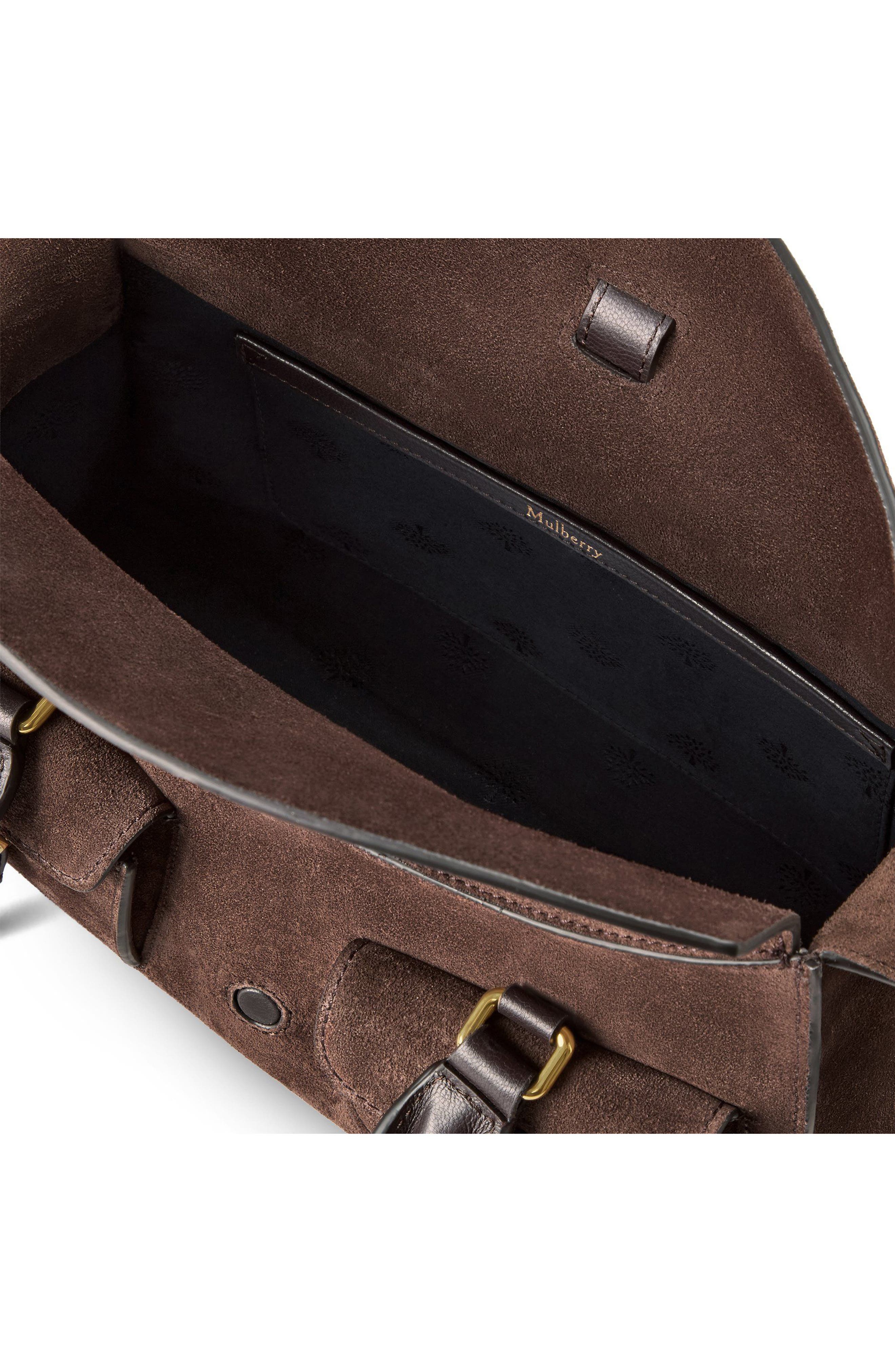 Mulberry Small Roxanne Suede Crossbody Bag, Alternate, color, Chocolate