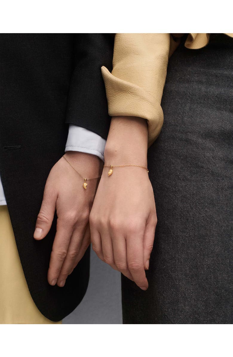 PDPAOLA Split Heart Charm, Alternate, color, Brass