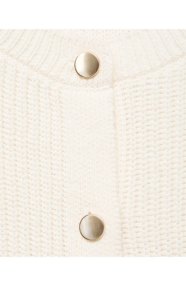 MANGO Short Sleeve Cardigan, Alternate, color, Ecru