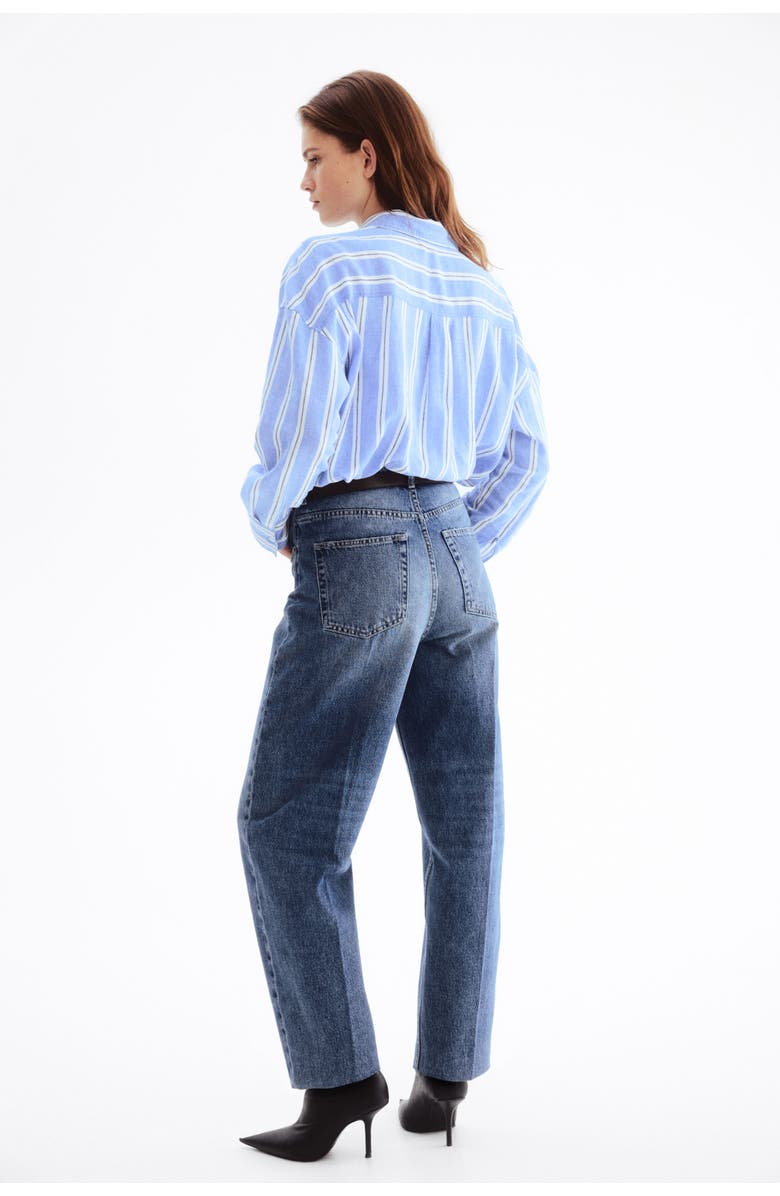 H&M Oversized Linen-blend Shirt, Alternate, color, Blue/Striped