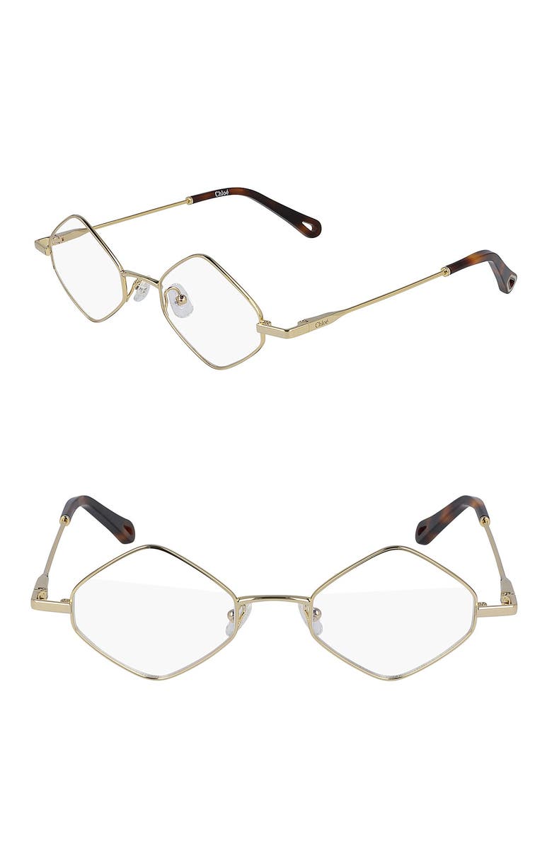 Chloé 46mm Cornered Rectangle Full Rim Optical Frames, Main, color,