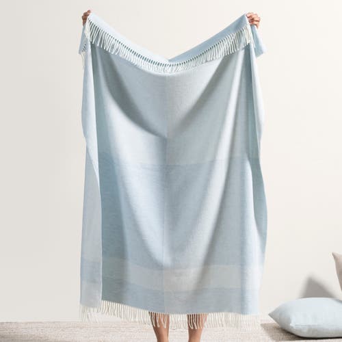 Lands Downunder Hampton Plaid Herringbone Throw In Blue