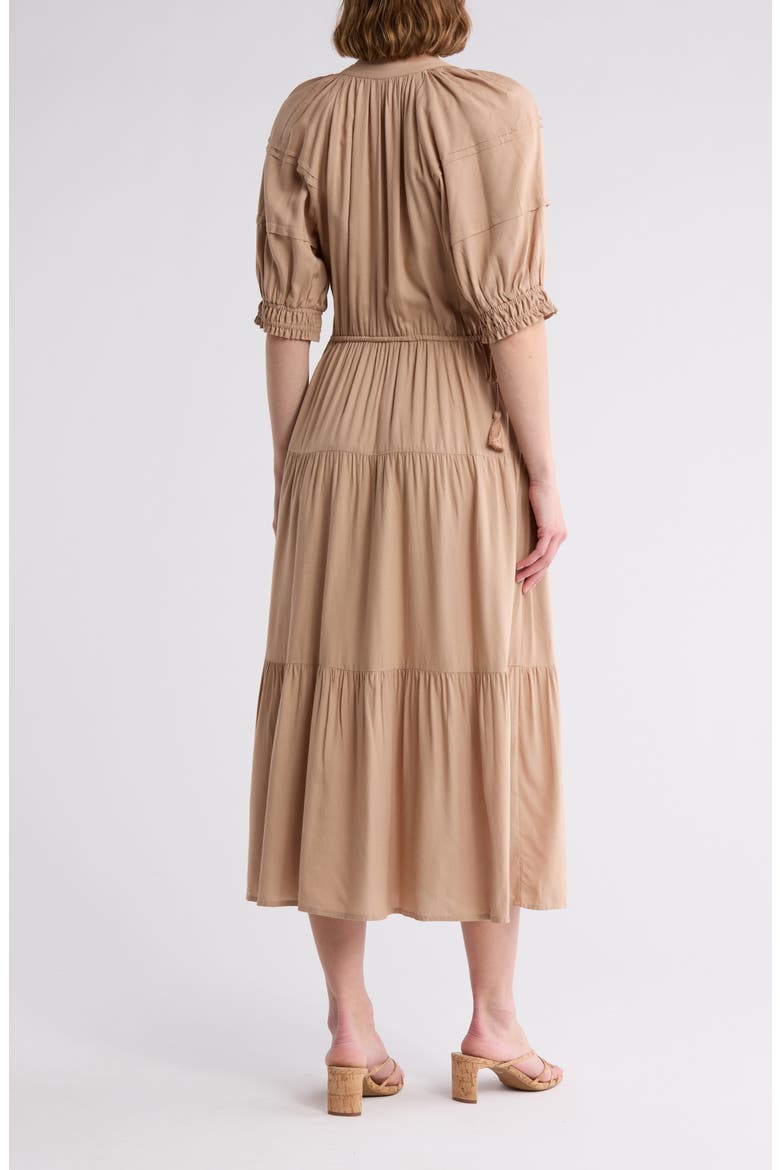 Tassel Tie Midi Dress, Alternate, color, TAN